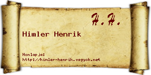 Himler Henrik névjegykártya